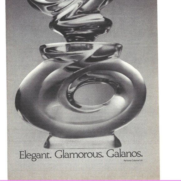 Galanos Perfume AD 1980s Vintage Print Ad 9 inch - Picture 2 of 2